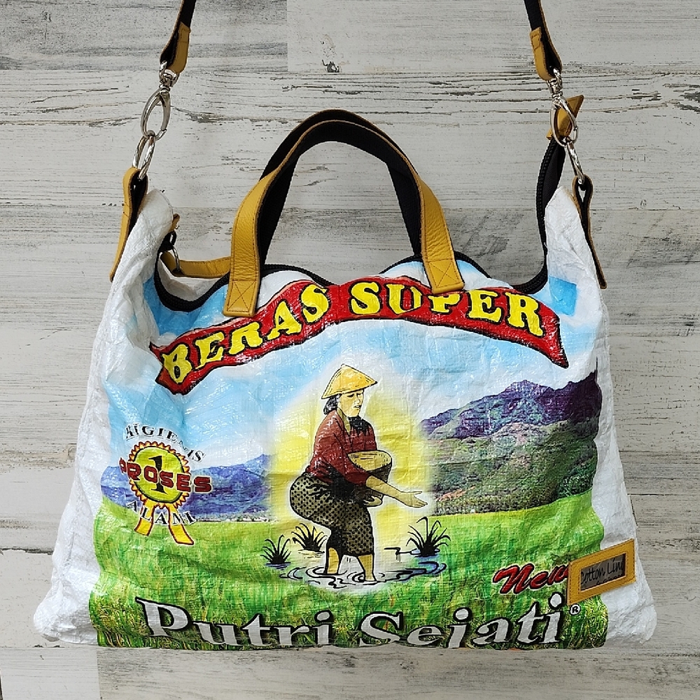 COTTON LINE BY ST ISIDOR CROSSBODY LARGE RICE BAG TOTE